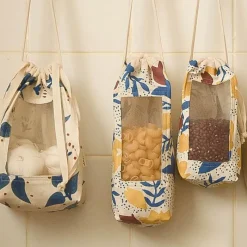 Space Savvy Küche & Esszimmer-Einkaufstasche aus Baumwollleinen – Aufbewahrungslösung im pastoralen Stil