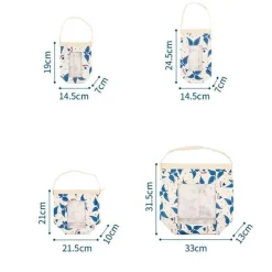 Space Savvy Küche & Esszimmer-Einkaufstasche aus Baumwollleinen – Aufbewahrungslösung im pastoralen Stil