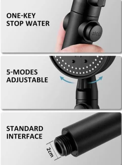Tranquil Waters Badezimmer-Einstellbarer Hochdruck-Duschkopf – Multi-Mode-Sprüheinstellungen