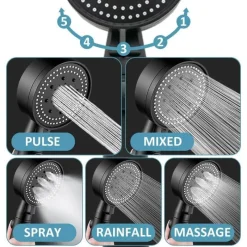 Tranquil Waters Badezimmer-Einstellbarer Hochdruck-Duschkopf – Multi-Mode-Sprüheinstellungen