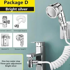 The Blissful Bath Badezimmer-Einstellbarer Hochdruck-Wasserhahn-Verlängerungskopf