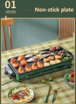 The Decor Haven Camping-Werkzeuge|Camping Im Freien-Einstellbarer rauchfreier Elektrogrill - Kochgerät für den Innenbereich