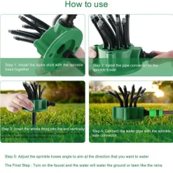 Nomad Gear Camping Im Freien|Outdoor & Garten-Einstellbares, faltbares Gartensprinklersystem – Effiziente Bewässerungslösung