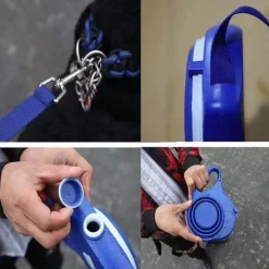 Furendo Haustierzubehör|Reinigungswerkzeuge Für Haustiere-Einziehbare Hundeleine mit Wasserflasche – Reise-Haustierzubehör für Hunde