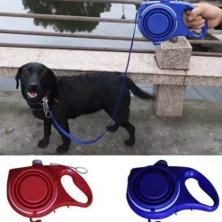 Furendo Haustierzubehör|Reinigungswerkzeuge Für Haustiere-Einziehbare Hundeleine mit Wasserflasche – Reise-Haustierzubehör für Hunde