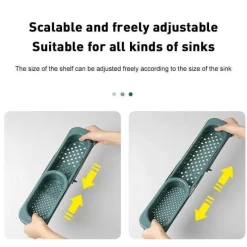 Space Savvy Küche & Esszimmer-Einziehbarer Spülbecken-Organizer – Aufbewahrungslösung zum Abtrocknen von Geschirr
