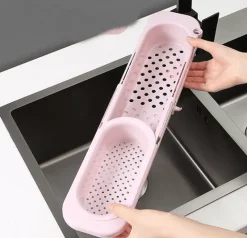 Space Savvy Küche & Esszimmer-Einziehbarer Spülbecken-Organizer – Aufbewahrungslösung zum Abtrocknen von Geschirr