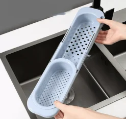 Space Savvy Küche & Esszimmer-Einziehbarer Spülbecken-Organizer – Aufbewahrungslösung zum Abtrocknen von Geschirr