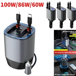Wild u0026 Free Gear Autozubehör|Automobilindustrie-Einziehbares Auto-Schnellladegerät - Intelligentes USB-Ladegerät