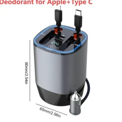 Wild u0026 Free Gear Autozubehör|Automobilindustrie-Einziehbares Auto-Schnellladegerät - Intelligentes USB-Ladegerät