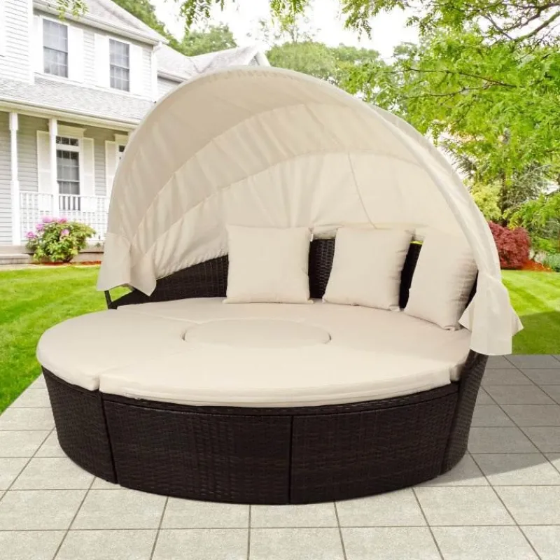 Nomad Gear Camping Im Freien|Outdoor-Artikel-Einziehbares Gartensofa-Set mit Baldachin