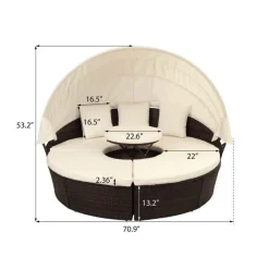 Nomad Gear Camping Im Freien|Outdoor-Artikel-Einziehbares Gartensofa-Set mit Baldachin