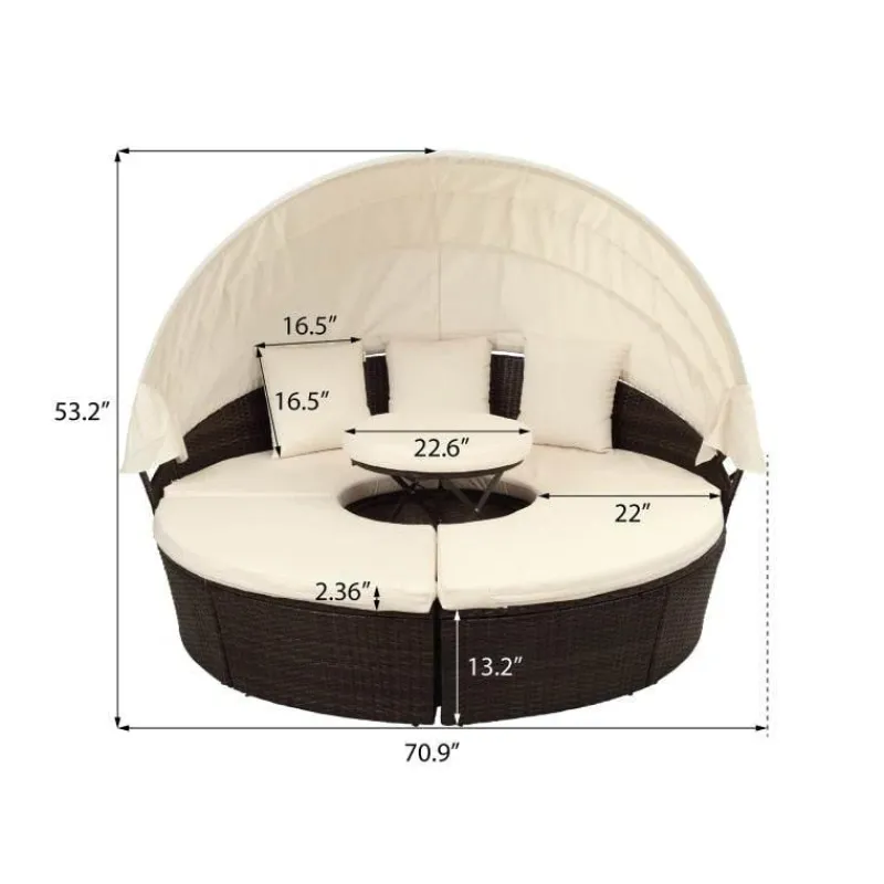 Nomad Gear Camping Im Freien|Outdoor-Artikel-Einziehbares Gartensofa-Set mit Baldachin