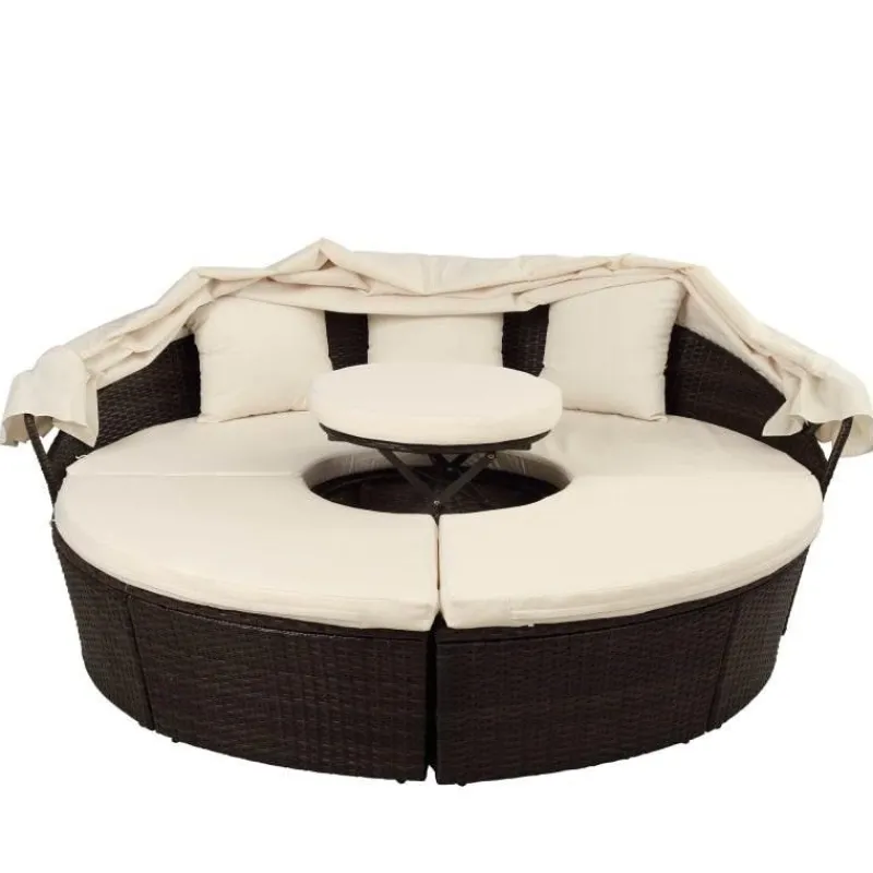 Nomad Gear Camping Im Freien|Outdoor-Artikel-Einziehbares Gartensofa-Set mit Baldachin