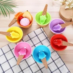 Little Nest Küche & Esszimmer-Eiscreme-Schalen-Set zum Schmelzen von Süßigkeiten – lustiges Dessert-Set