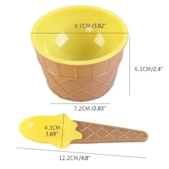 Little Nest Küche & Esszimmer-Eiscreme-Schalen-Set zum Schmelzen von Süßigkeiten – lustiges Dessert-Set