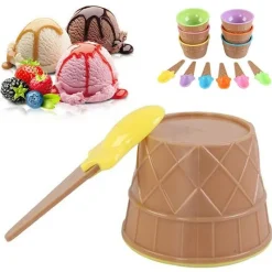 Little Nest Küche & Esszimmer-Eiscreme-Schalen-Set zum Schmelzen von Süßigkeiten – lustiges Dessert-Set