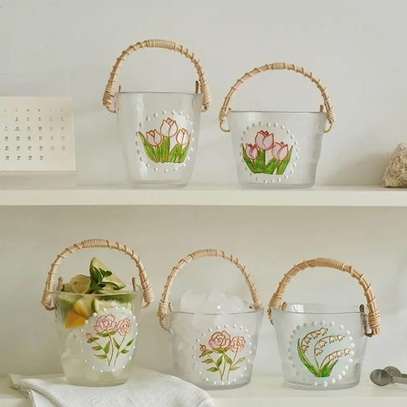 Decor Küche & Esszimmer-Eiskübel aus Bambus – Stilvoller tragbarer Getränkekühler