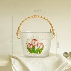 Decor Küche & Esszimmer-Eiskübel aus Bambus – Stilvoller tragbarer Getränkekühler