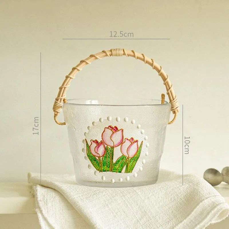 Decor Küche & Esszimmer-Eiskübel aus Bambus – Stilvoller tragbarer Getränkekühler