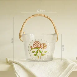 Decor Küche & Esszimmer-Eiskübel aus Bambus – Stilvoller tragbarer Getränkekühler