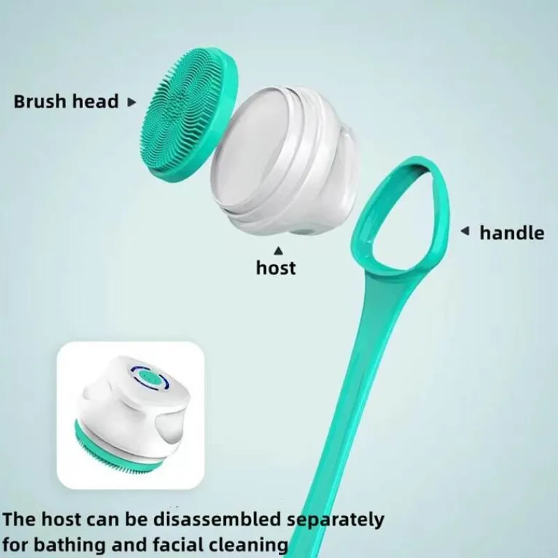 The Blissful Bath Badezimmer-Electric Shower Brush - Long Handle Deep Cleaning Tool