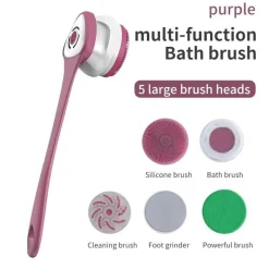 The Blissful Bath Badezimmer-Electric Shower Brush - Long Handle Deep Cleaning Tool