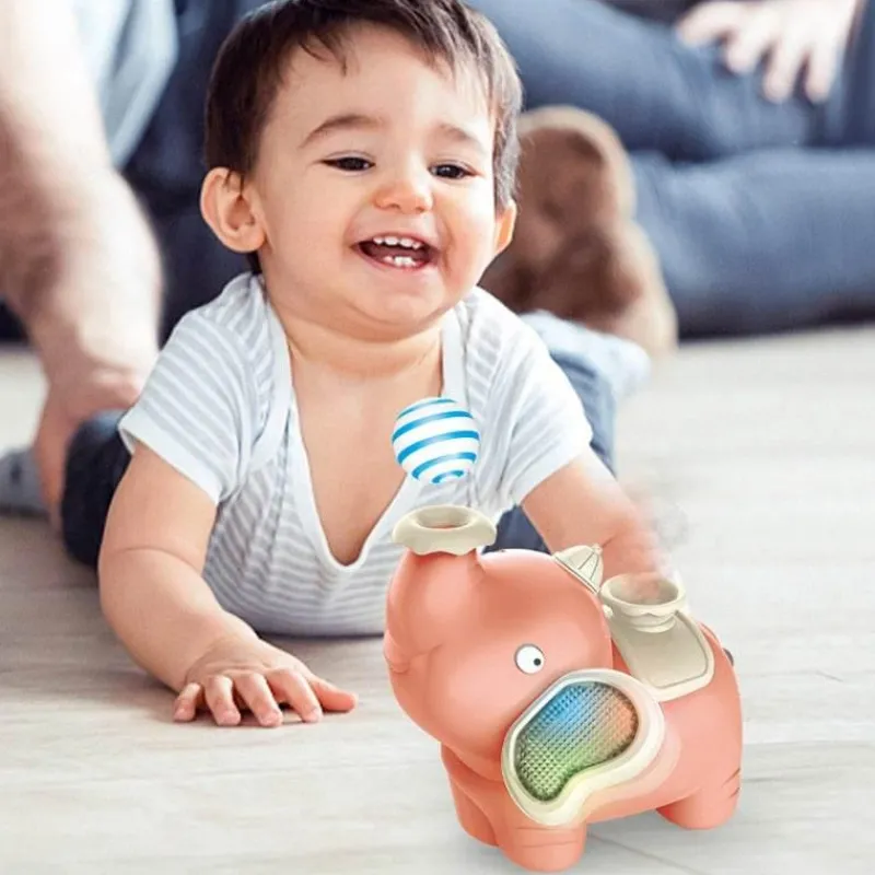 The Decor Haven Babyspielzeug-Elefanten-Luftbefeuchter – Musikalisches Schwebeball-Design