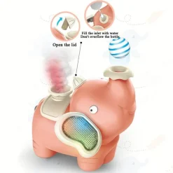 The Decor Haven Babyspielzeug-Elefanten-Luftbefeuchter – Musikalisches Schwebeball-Design