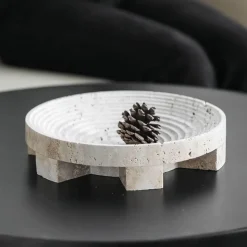 Cozy Nest Decor Wohndeko-Elegance Tablett-Set - Travertin Deko-Kollektion