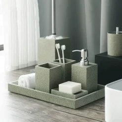 The Bath Nook Badezimmer-Elegant Frosted Resin Bathroom Set - Stylish Bath Accessories