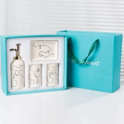 The Bath Nook Badezimmer-Elegant Line Drawing Bathroom Set - Stylish Home Decor Essentials