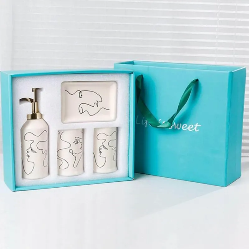 The Bath Nook Badezimmer-Elegant Line Drawing Bathroom Set - Stylish Home Decor Essentials