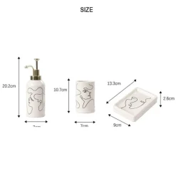 The Bath Nook Badezimmer-Elegant Line Drawing Bathroom Set - Stylish Home Decor Essentials