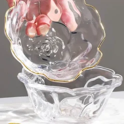 Elegance at the Table Küche & Esszimmer-Elegante Blumenschale aus Glas – dekorative Schale für den Mittelpunkt