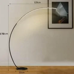 The Gilded Nest Beleuchtung-Elegante geschwungene LED-Eck-Stehleuchte