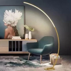 The Gilded Nest Beleuchtung-Elegante geschwungene LED-Eck-Stehleuchte