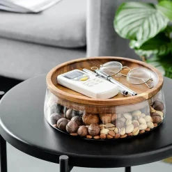 Space Savvy Küche & Esszimmer-Elegante Glasschale zur Aufbewahrung von Lebensmitteln – Behälter für getrocknete Lebensmittel