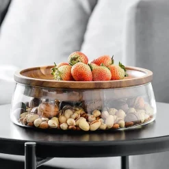 Space Savvy Küche & Esszimmer-Elegante Glasschale zur Aufbewahrung von Lebensmitteln – Behälter für getrocknete Lebensmittel