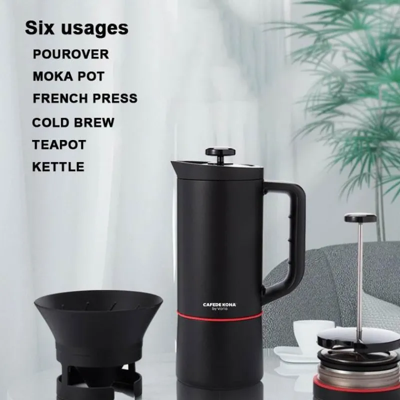 The Cozy Mug Küche & Esszimmer-Elegante 6-in-1-French-Press-Kaffeemaschine – vielseitiges Brühwerkzeug