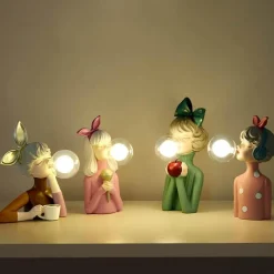 Glow u0026 Shade Beleuchtung-Elegante Tischlampe aus Kunstharz – Stilvolle Schlafzimmerbeleuchtung für Mädchen