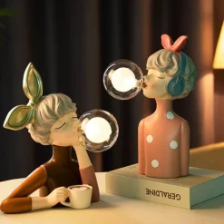 Glow u0026 Shade Beleuchtung-Elegante Tischlampe aus Kunstharz – Stilvolle Schlafzimmerbeleuchtung für Mädchen