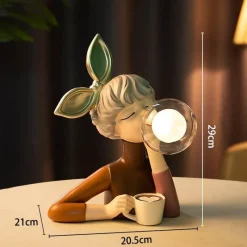 Glow u0026 Shade Beleuchtung-Elegante Tischlampe aus Kunstharz – Stilvolle Schlafzimmerbeleuchtung für Mädchen