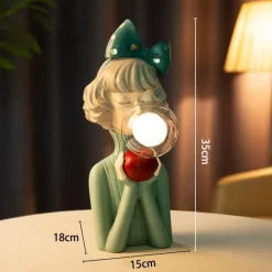 Glow u0026 Shade Beleuchtung-Elegante Tischlampe aus Kunstharz – Stilvolle Schlafzimmerbeleuchtung für Mädchen