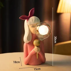 Glow u0026 Shade Beleuchtung-Elegante Tischlampe aus Kunstharz – Stilvolle Schlafzimmerbeleuchtung für Mädchen