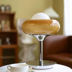 Bright Accents Beleuchtung-Elegante Tischlampen aus Glas – Dekorative Eierkuchenbeleuchtung