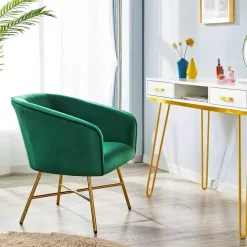 Comfort u0026 Style Möbel-Eleganter Akzentstuhl aus em Samt – Stilvoller Loungesessel für Wohnräume