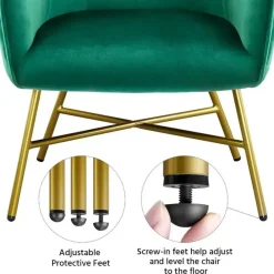 Comfort u0026 Style Möbel-Eleganter Akzentstuhl aus em Samt – Stilvoller Loungesessel für Wohnräume