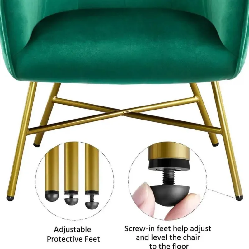 Comfort u0026 Style Möbel-Eleganter Akzentstuhl aus em Samt – Stilvoller Loungesessel für Wohnräume