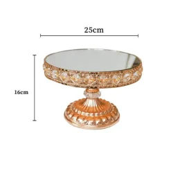 Elegance at the Table Küche & Esszimmer-Eleganter Dessertständer aus Kristallglas – vergoldeter Kuchenständer